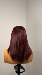 12” Burgundy Straight wig
