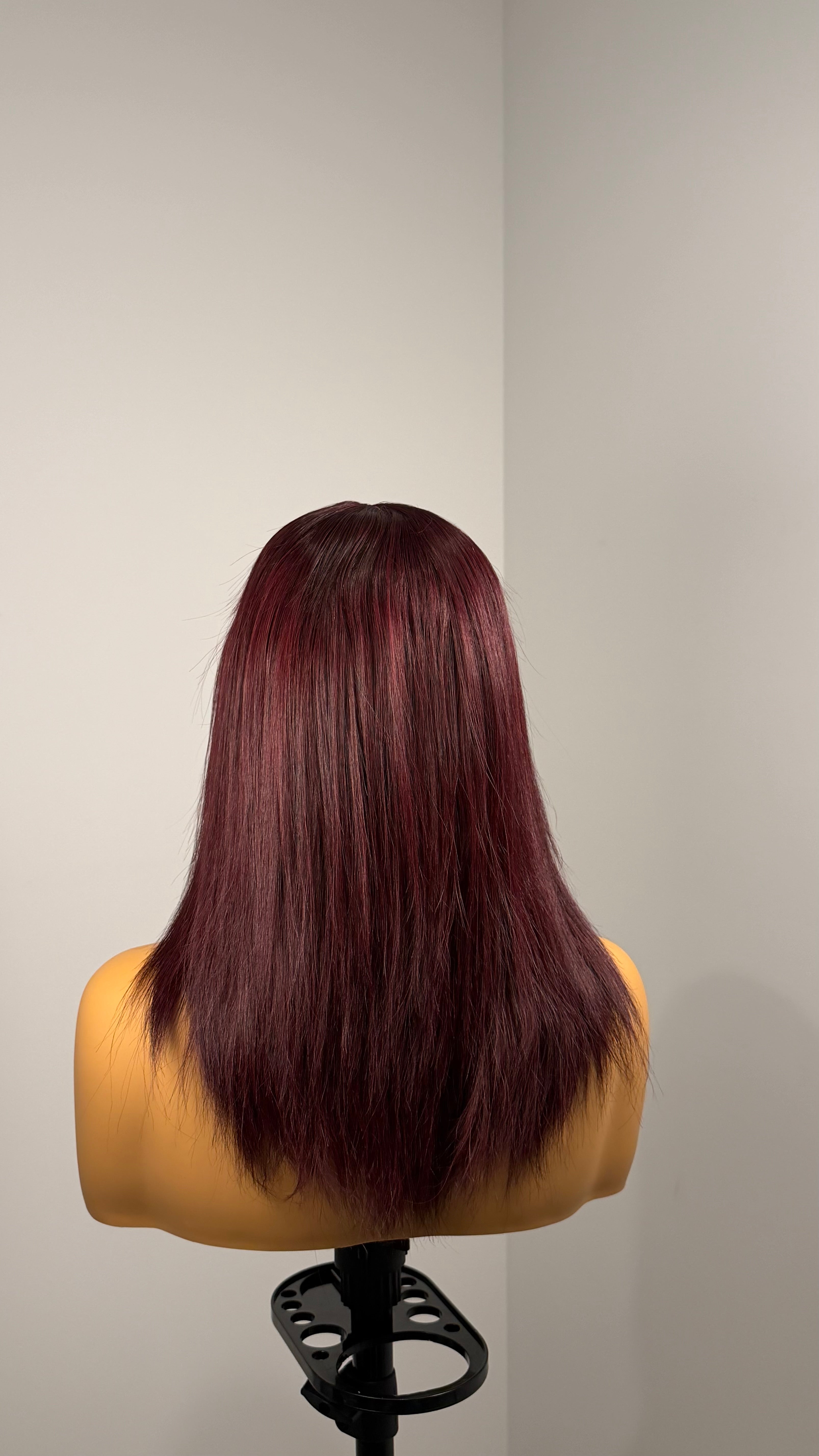 12” Burgundy Straight wig