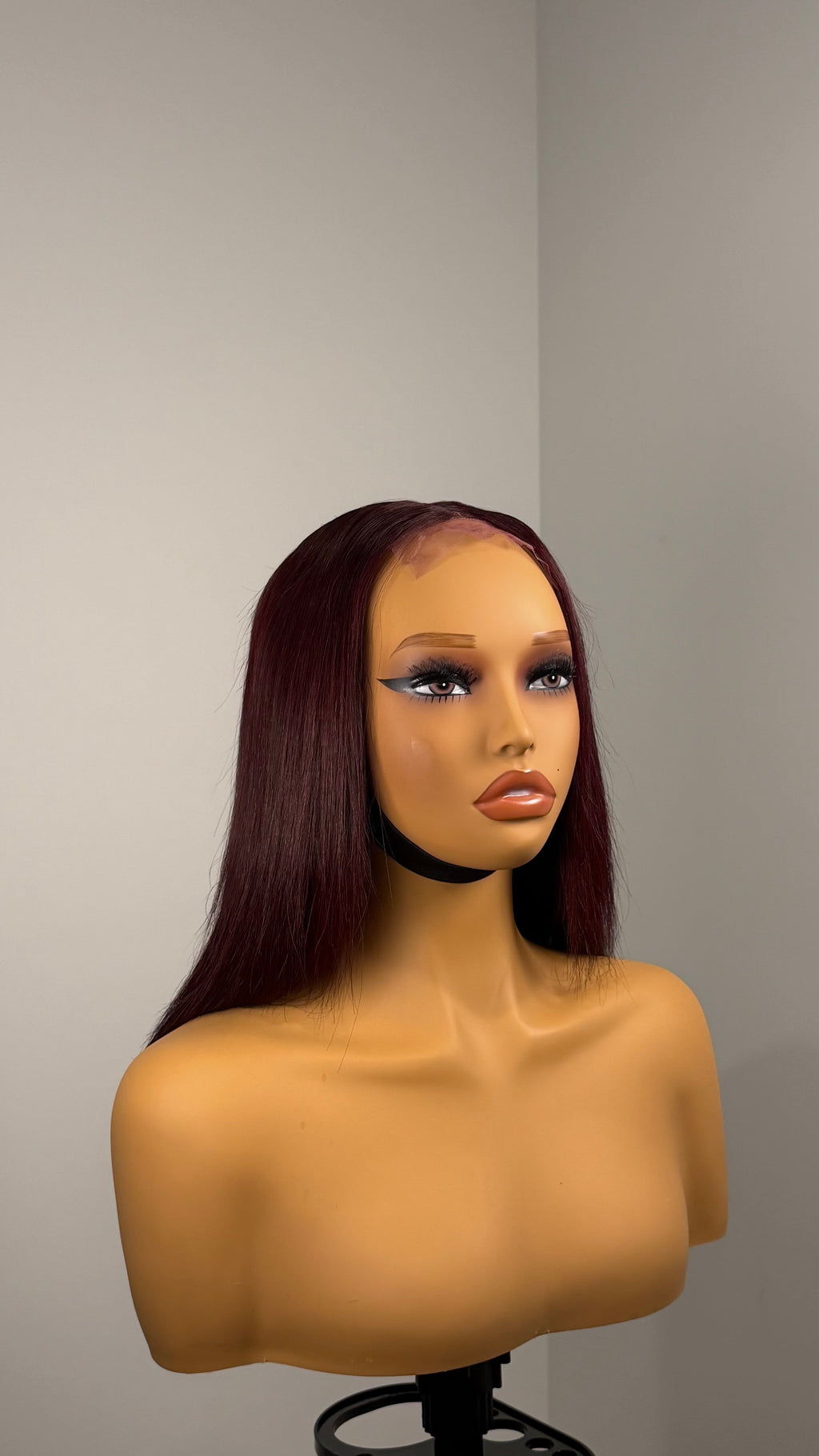 12” Burgundy Straight wig