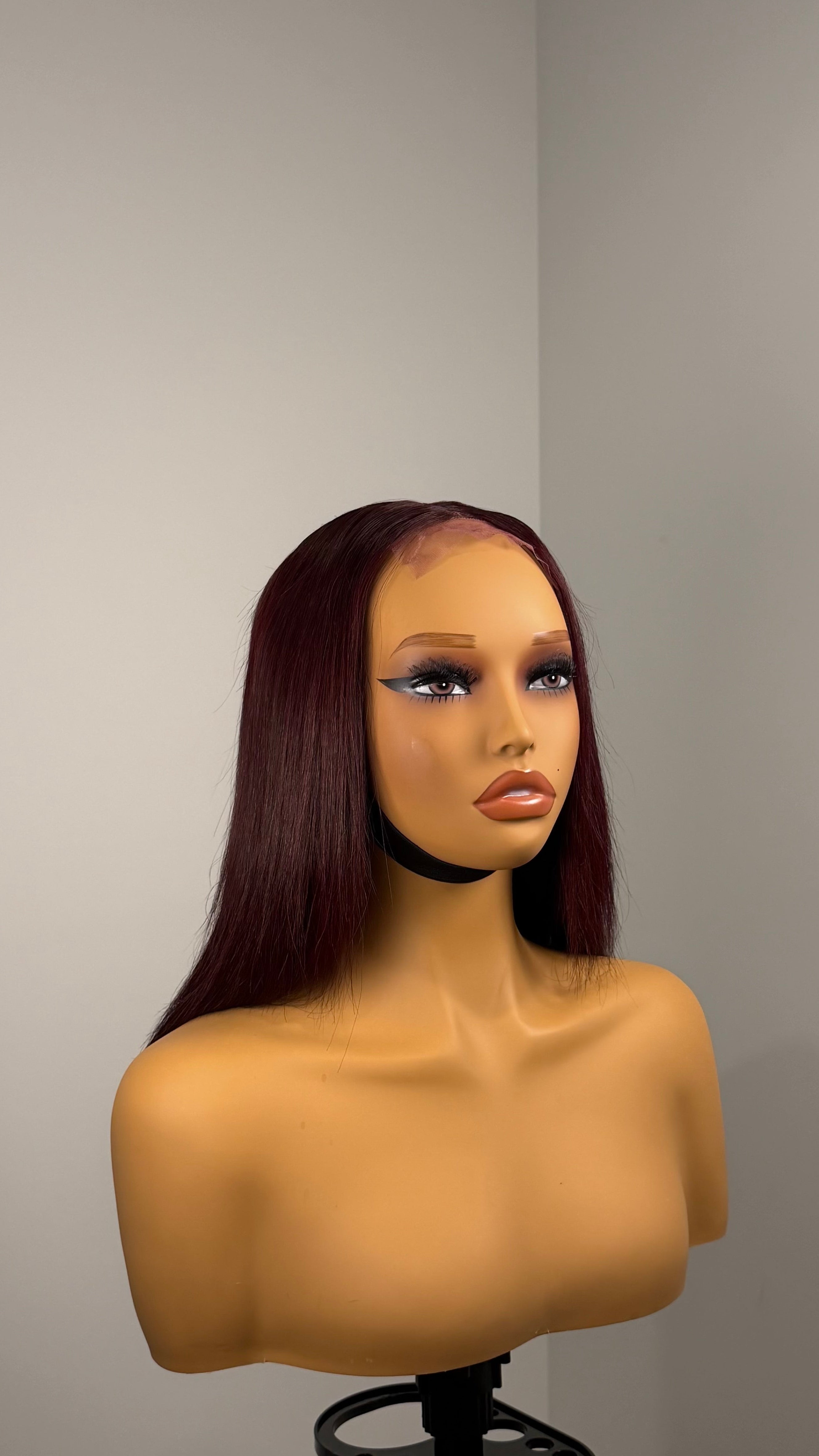 12” Burgundy Straight wig